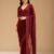 Dark Maroon Threadwork Chiffon Saree