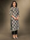 Laxmipati Dark Squirrel Grey Straight Cut Kurti With Digital Print