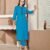 Laxmipati Lamten Linen Subdude Blue Straight Cut Kurti With Mask