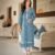 Laxmipati Nabulla (Fine Cotton) Icy Blue Grey Straight Cut Kurti