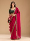 Rani Pink Gold Zariwork Soft Raw Silk Saree
