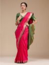 Rani Pink Printed Art Silk Saree