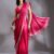 Rani Pink Silver Stonework Satin Saree