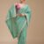 Sea Green Printed Soft Raw Silk Saree